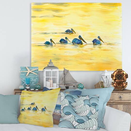 Designart - Pelicans On The Yellow River